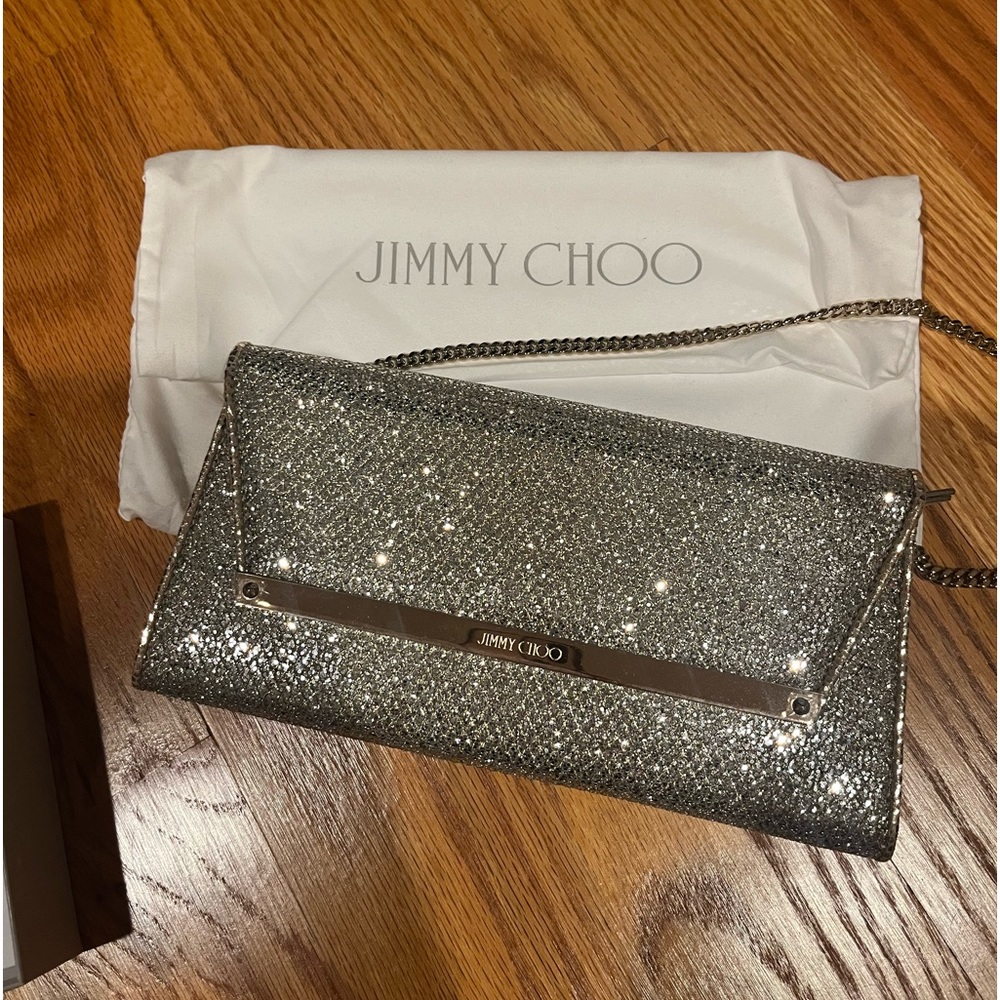 Jimmy Choo glitter Margot Clutch